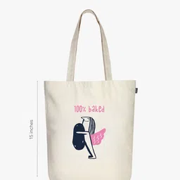 EcoRight Printed Oversized Shopper Tote Bag with Applique image 3
