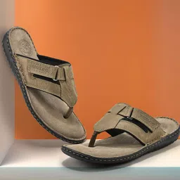 Woodland Men Textured Slip On Leather Comfort Sandals-picture-38