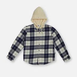 Pepe Jeans Boys Hood Tartan Checked Cotton Casual Shirt-picture-29