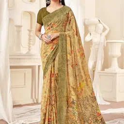 Panzora Women Floral Printed Saree image 1