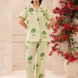 Jaipur Morni Printed Pure Cotton Shirt & Trousers Night Suits-image-47
