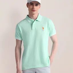 U.S. Polo Assn. Men Solid Polo Collar Cotton Slim Fit T-Shirt-picture-20