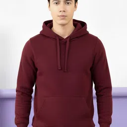 MINISTRY OF FRIENDS Men Solid Regular Long Sleeves Hooded Pullover Sweatshirt-picture-38