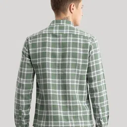 JAI TEXTILES Men Classic Fit Checked Spread Collar Cotton Casual Shirt image 4