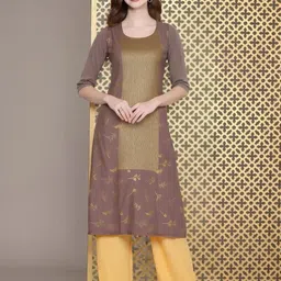 SZN Women Coffee Brown Crepe Kurtas image 5