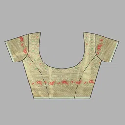 VS MALL Woven Design Zari Pure Cotton Banarasi Saree image 3