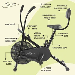 firstchoice FC 110 BS Air Exercise Bike with Moving Handles & Adjustable Resistance Upright Stationary Exercise Bike image 2
