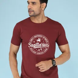 NOBLE HUSTLE Typography Printed Round Neck Short Sleeves Regular Fit Cotton T-Shirt-picture-26