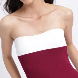 glitchez Edgy Elegance Slits Colourblocked Bandeau Top image 5