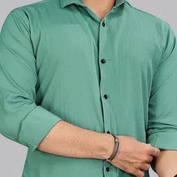KHUSHI CREATION Men Original Spread Collar Solid Casual Shirt image 2