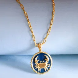 Voylla Gold-Plated Circular Pendants with Chains-image-41