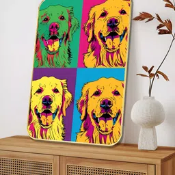 Myntra Elegant Homes Green & Yellow 1 Piece Wooden Golden Retriever Wall Art-image-34