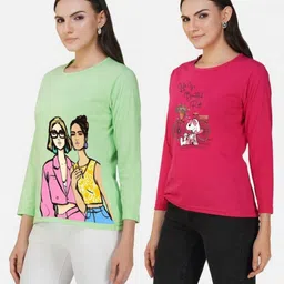 Metronaut Women 2 Printed Bio Finish Applique T-shirt image 5