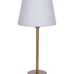 Homesake White Textured Metal Industrial Frusturical Shaped Table Lamp image 2