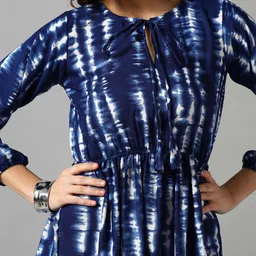 Raiyani Enterprise Tie & Dyed Tiered Fit & Flare Midi Dress image 2