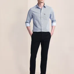 U.S. Polo Assn. Men Classic Spread Collar Micro Ditsy Printed Cotton Casual Shirt image 3
