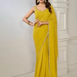 Shopaz Embroidered Pure Georgette Ready to Wear Saree-picture-26