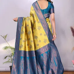 oxalis Woven Design Art Silk Banarasi Saree image 4