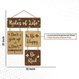 vibecrafts Decorative Motivational Multicolour Engineered Wood Wall Hanging Quotes image 5