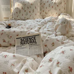 JC HOME Green & White Floral Polycotton 3 Piece Double Queen Regular Bedding Set image 2