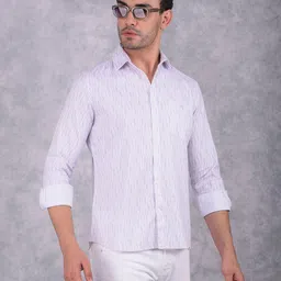 Crimsoune Club Men Smart Spread Collar Abstract Printed Cotton Slim Fit Casual Shirt-picture-40