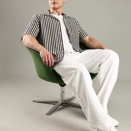 Tommy Hilfiger Men Vertical Striped Cuban Collar Cotton Casual Shirt-picture-41