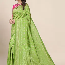 Moda Rapido Woven Design Zari Silk Blend Heavy Work Banarasi Saree image 3