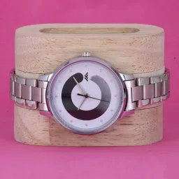 VIRAKTI Women Brass Dial & Stainless Steel Straps Analogue Watch H-22-BLACK-S01 image 3