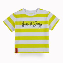 Gini and Jony Girl Striped Round Neck Short Sleeves Cotton Crop Top-picture-3
