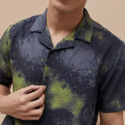 Forca by Lifestyle Men Abstract Printed Cuban Collar Casual Shirt image 3