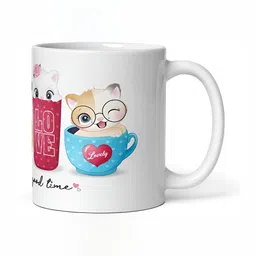 Mr UVD White Cartoon Characters Printed Ceramic Glossy Mug 350 ml-image-71