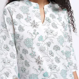 Anouk Rustic Floral Printed Mandarin Collar Straight Kurti image 2