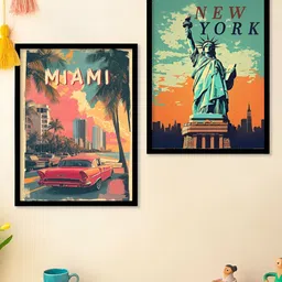 Kotart Black & Green 2 Piece Wood Abstract Wall Paintings-picture-36