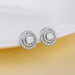 GIVA 925 Sterling Silver Rhodium-Plated CZ Studded Contemporary Studs Earrings-picture-19