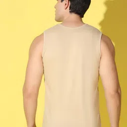 WOOSTRO Pack Of 2 Printed Combed Cotton Gym Vests VWS26(RUN RUST)(ALONE MUSTARD) image 3