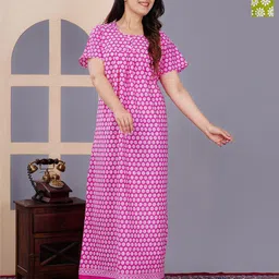 MAYA PRINT Women Floral Printed Pure Cotton Maxi Nightdress Pack Of 2-picture-44