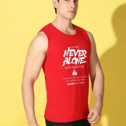 WOOSTRO Men Pack of 2 Typography Printed Round Neck Cotton Slim Fit Sports T-shirts image 3