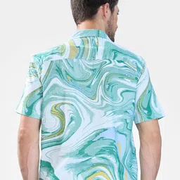 XKIND Men Relaxed Faded Opaque Printed Casual Shirt image 3