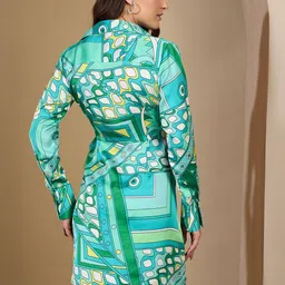 ZUMMER Women Abstract Printed Satin Dress image 5