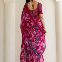 KALINI Pink Pure Georgette Printed Sarees-image-88