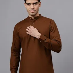 Jatin Creationss Men Solid Daily Cotton Straight Kurta-image-3