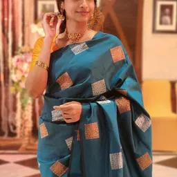 CaniBani Woven Design Zari Silk Blend Banarasi Saree-picture-12