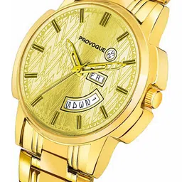 Provogue Men Patterned Dial & Bracelet Style Straps Analogue Watch SK-PG-4008-GLD-GLD image 2