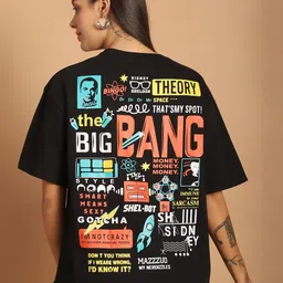 Tromko Women Pack of 2 Pink Panther Graphic Printed Round Neck Cotton Oversized T-shirts image 5