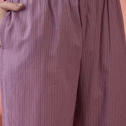 Sangria Self Design Pure Cotton Top With Trousers Co-Ords image 3