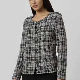 van heusen Women Checkered Single Breasted Casual Blazer image 4