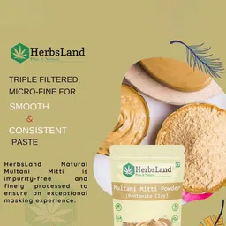 HerbsLand Set Of 3 Wild Kasturi Turmeric, Sandalwood & Multani Mitti Powder - 100 g Each image 3