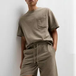 Marks & Spencer Men Mid-Rise Textured Lounge Shorts-picture-43