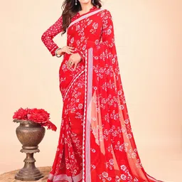 Leelavati Floral Printed Pure Chiffon Saree-image-72