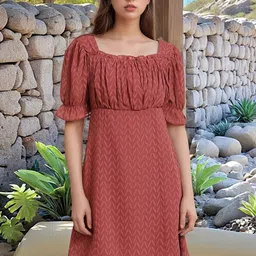 RARE Bell Sleeve Chiffon Empire Dress-picture-35